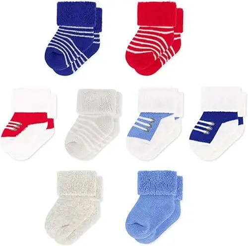 Rising Star Baby Socks for Boys & Girls - Newborn to 12 Months - Thick Cotton Terry Cuff Socks 