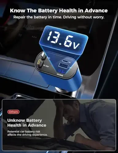 【Upgraded】 SUPERONE Retractable Car Charger 4 in 1, Fast Car Phone Charger with Cord 2.6ft, USB C and Apple Car Charger Adapter, Compatible with iPhone 17/16/15/15 Pro Max/14/13/12/11, Galaxy, Pixel - 5