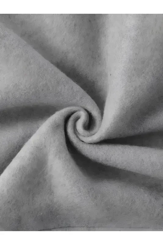 Yulduz bosma kulrang mavsumiy fermuarli kapüşonli polar kardigan kurtka - GRİ10 - 3