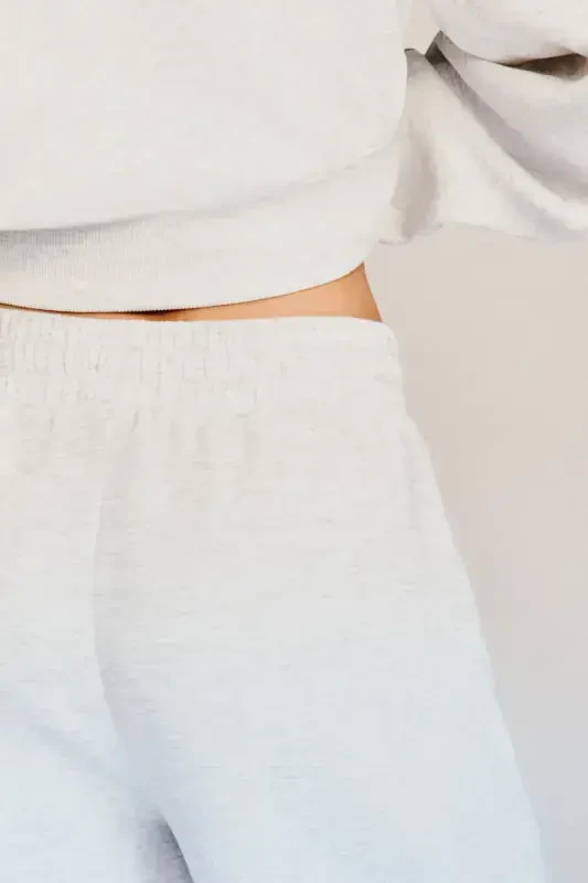 Yumshoq keng paqli shim-Kulrang - 6