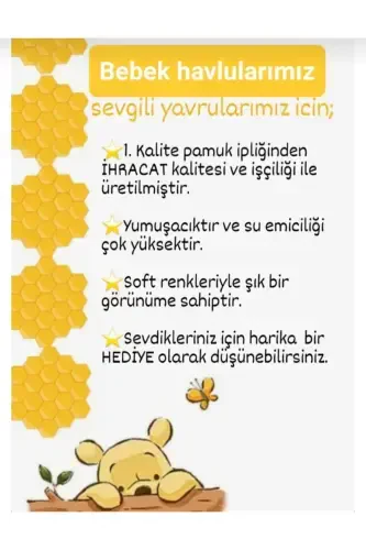 Yumshoq paxtadan tikilgan qiz-o'g'il bolalar uchun yangi tug'ilgan/chaqaloq vanna kundak sochiq OQ/QO'YON - 6