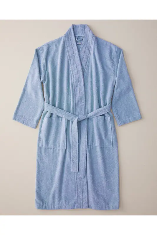 Yumshoq paxtali xalat Ochiq ko‘k - Ochiq ko‘k - 1
