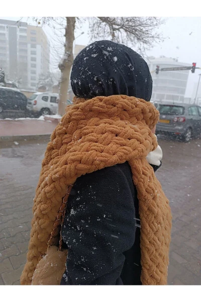 Yumuşacık El Örgüsü %100 Organik Antialerjenik Atkı/şal 25x190 Cm - 1