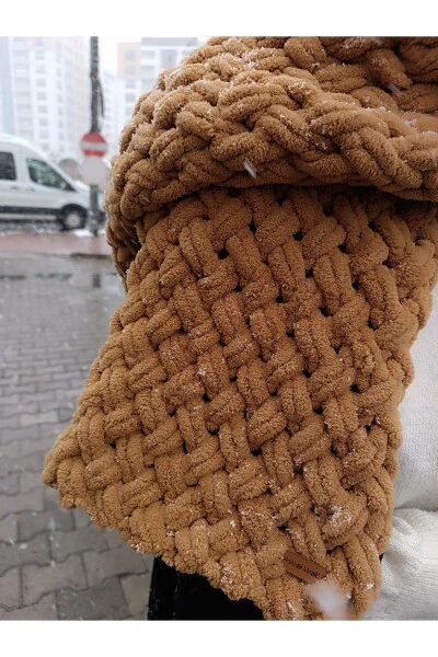 Yumuşacık El Örgüsü %100 Organik Antialerjenik Atkı/şal 25x190 Cm - Modazone (1)