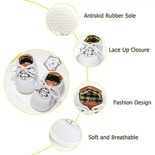 Morbido Infant Baby Boys Girls Canvas Sneaker Toddler Slip On Anti Skid Newborn First Walkers Candy Shoes for 0-18 Months - 4