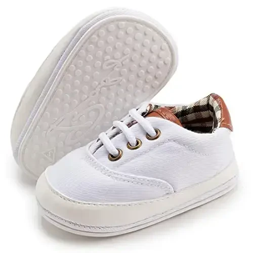 Infant Baby Boys Girls Canvas Sneaker Toddler Slip On Anti Skid Newborn First Walkers Candy Shoes for 0-18 Months - 1