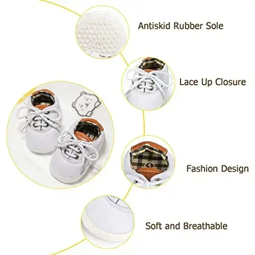 Infant Baby Boys Girls Canvas Sneaker Toddler Slip On Anti Skid Newborn First Walkers Candy Shoes for 0-18 Months - 4