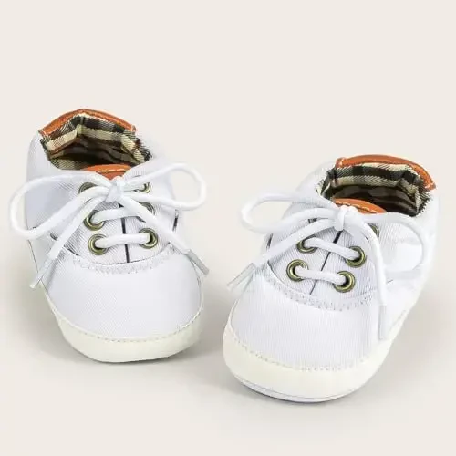 Infant Baby Boys Girls Canvas Sneaker Toddler Slip On Anti Skid Newborn First Walkers Candy Shoes for 0-18 Months - 5