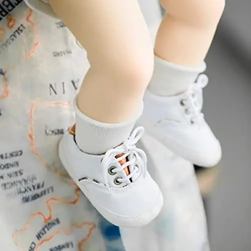Morbido Infant Baby Boys Girls Canvas Sneaker Toddler Slip On Anti Skid Newborn First Walkers Candy Shoes for 0-18 Months - 3