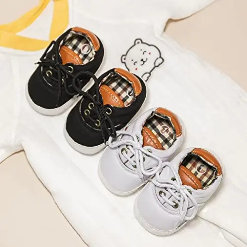Morbido Infant Baby Boys Girls Canvas Sneaker Toddler Slip On Anti Skid Newborn First Walkers Candy Shoes for 0-18 Months - INFANT (1)