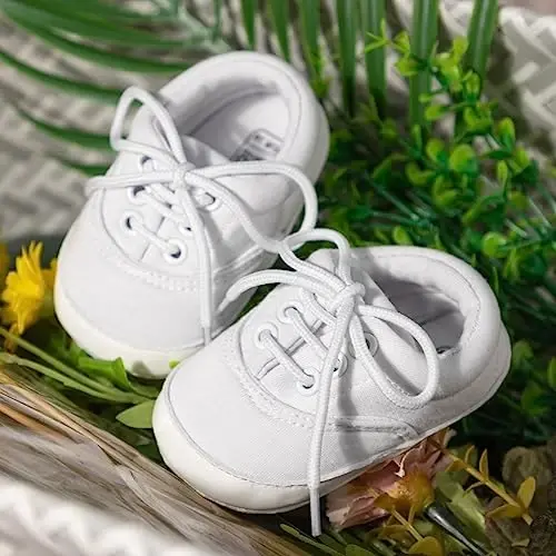 Morbido Infant Baby Boys Girls Canvas Sneaker Toddler Slip On Anti Skid Newborn First Walkers Candy Shoes for 0-18 Months - 4