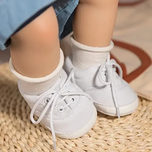 Morbido Infant Baby Boys Girls Canvas Sneaker Toddler Slip On Anti Skid Newborn First Walkers Candy Shoes for 0-18 Months - INFANT (1)