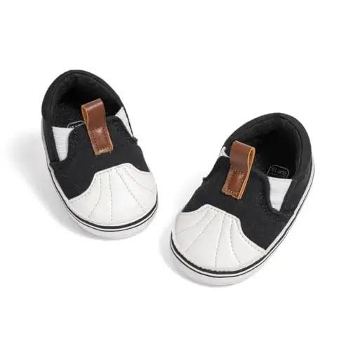 Morbido Infant Baby Boys Girls Canvas Sneaker Toddler Slip On Anti Skid Newborn First Walkers Candy Shoes for 0-18 Months - INFANT
