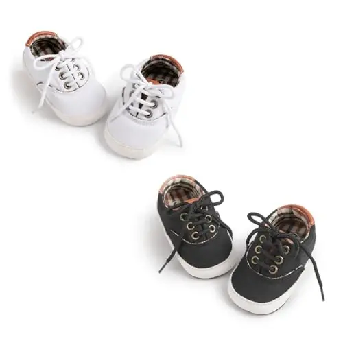 Morbido Infant Baby Boys Girls Canvas Sneaker Toddler Slip On Anti Skid Newborn First Walkers Candy Shoes for 0-18 Months 
