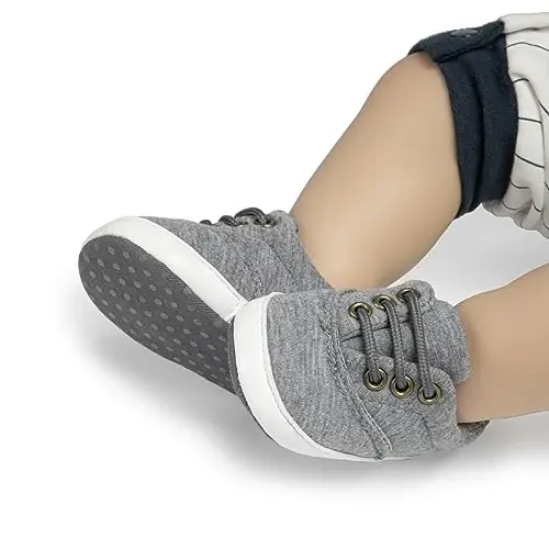 Infant Baby Boys Girls Canvas Sneaker Toddler Slip On Anti Skid Newborn First Walkers Candy Shoes for 0-18 Months - 2