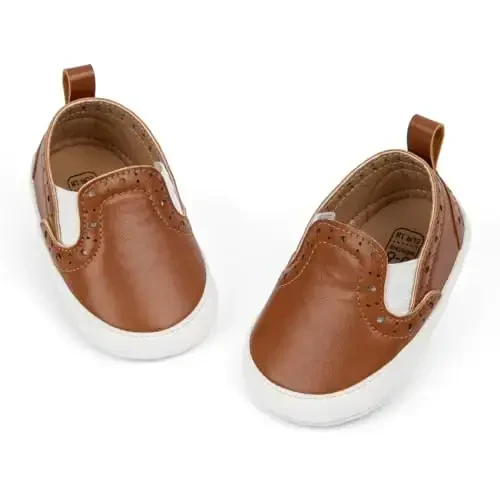 Infant Baby Boys Girls Canvas Sneaker Toddler Slip On Anti Skid Newborn First Walkers Candy Shoes for 0-18 Months - INFANT