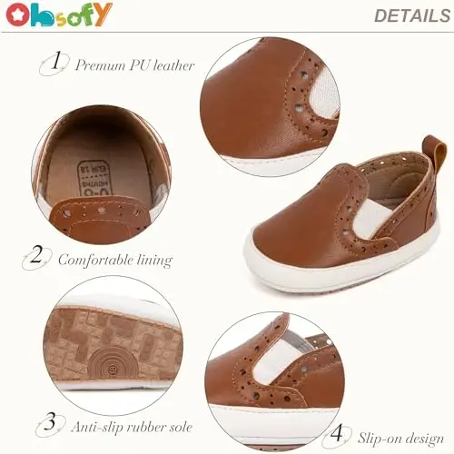 Morbido Infant Baby Boys Girls Canvas Sneaker Toddler Slip On Anti Skid Newborn First Walkers Candy Shoes for 0-18 Months - 3