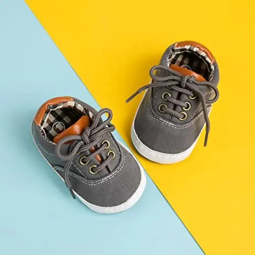 Infant Baby Boys Girls Canvas Sneaker Toddler Slip On Anti Skid Newborn First Walkers Candy Shoes for 0-18 Months - 5