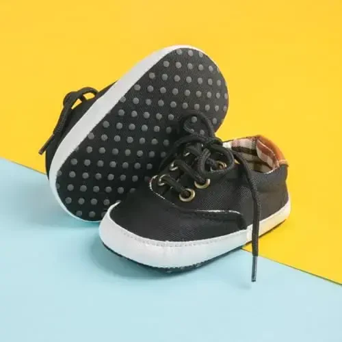 Morbido Infant Baby Boys Girls Canvas Sneaker Toddler Slip On Anti Skid Newborn First Walkers Candy Shoes for 0-18 Months - 6