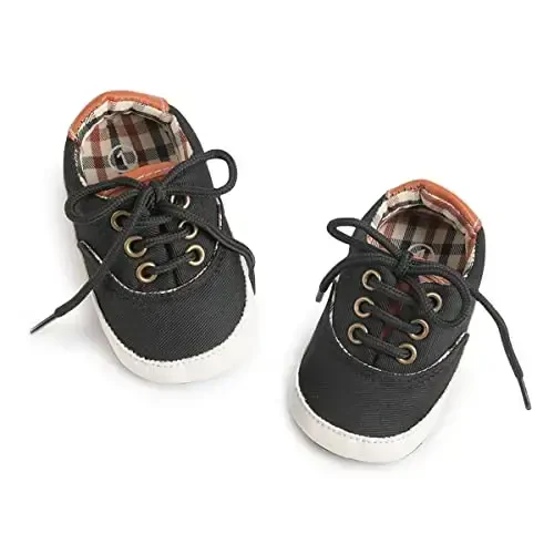 Infant Baby Boys Girls Canvas Sneaker Toddler Slip On Anti Skid Newborn First Walkers Candy Shoes for 0-18 Months - INFANT