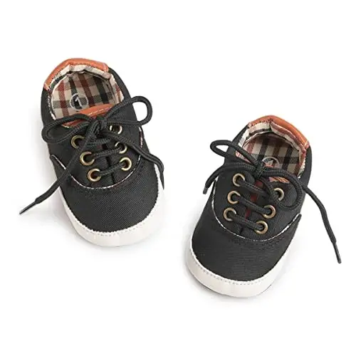 Infant Baby Boys Girls Canvas Sneaker Toddler Slip On Anti Skid Newborn First Walkers Candy Shoes for 0-18 Months - 1