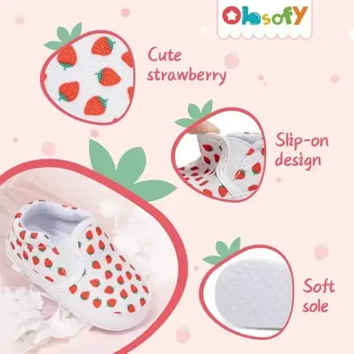 Morbido Infant Baby Boys Girls Canvas Sneaker Toddler Slip On Anti Skid Newborn First Walkers Candy Shoes for 0-18 Months - 5