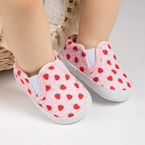 Morbido Infant Baby Boys Girls Canvas Sneaker Toddler Slip On Anti Skid Newborn First Walkers Candy Shoes for 0-18 Months - 3