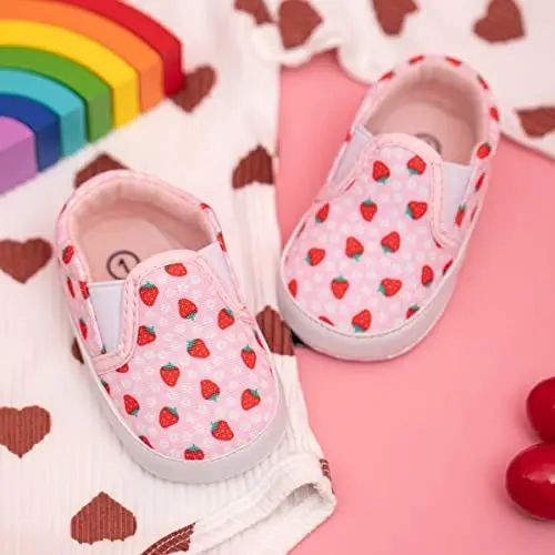 Morbido Infant Baby Boys Girls Canvas Sneaker Toddler Slip On Anti Skid Newborn First Walkers Candy Shoes for 0-18 Months - 5