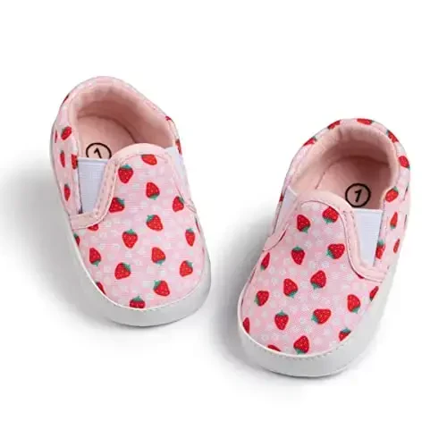 Infant Baby Boys Girls Canvas Sneaker Toddler Slip On Anti Skid Newborn First Walkers Candy Shoes for 0-18 Months - 1