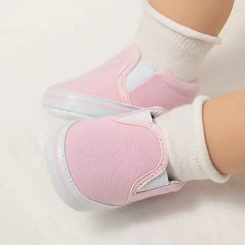 Morbido Infant Baby Boys Girls Canvas Sneaker Toddler Slip On Anti Skid Newborn First Walkers Candy Shoes for 0-18 Months - 3