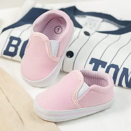 Morbido Infant Baby Boys Girls Canvas Sneaker Toddler Slip On Anti Skid Newborn First Walkers Candy Shoes for 0-18 Months - 5
