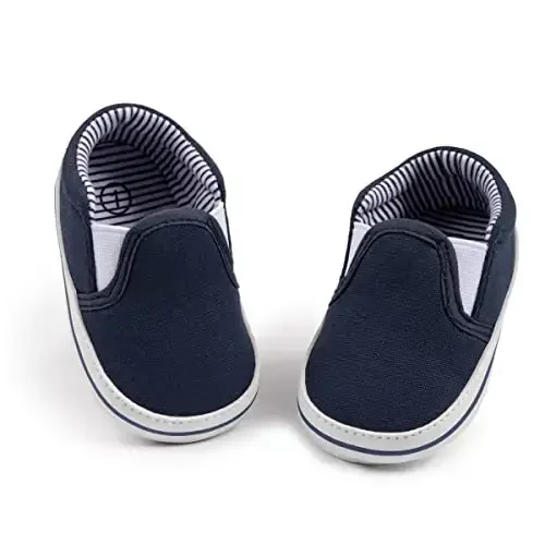 Infant Baby Boys Girls Canvas Sneaker Toddler Slip On Anti Skid Newborn First Walkers Candy Shoes for 0-18 Months 