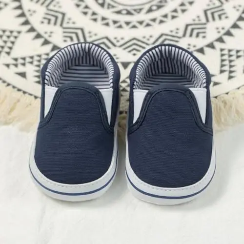 Infant Baby Boys Girls Canvas Sneaker Toddler Slip On Anti Skid Newborn First Walkers Candy Shoes for 0-18 Months - 6