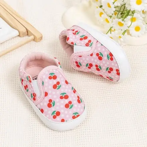 Morbido Infant Baby Boys Girls Canvas Sneaker Toddler Slip On Anti Skid Newborn First Walkers Candy Shoes for 0-18 Months - 3