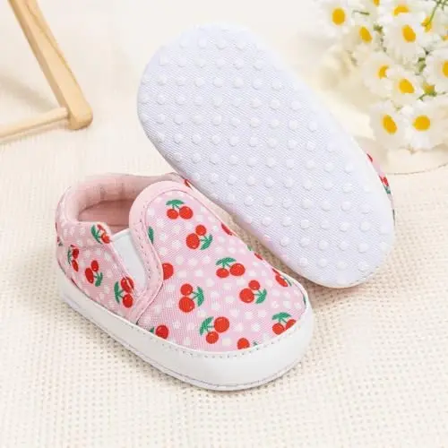 Morbido Infant Baby Boys Girls Canvas Sneaker Toddler Slip On Anti Skid Newborn First Walkers Candy Shoes for 0-18 Months - 4
