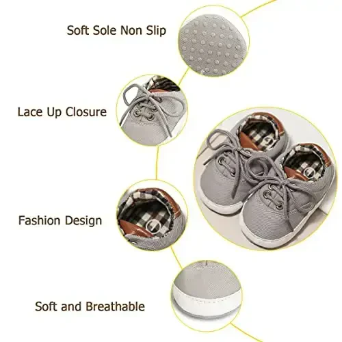 Morbido Infant Baby Boys Girls Canvas Sneaker Toddler Slip On Anti Skid Newborn First Walkers Candy Shoes for 0-18 Months - 4