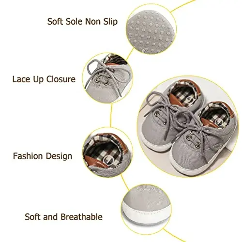 Morbido Infant Baby Boys Girls Canvas Sneaker Toddler Slip On Anti Skid Newborn First Walkers Candy Shoes for 0-18 Months - 4