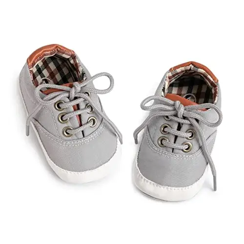 Morbido Infant Baby Boys Girls Canvas Sneaker Toddler Slip On Anti Skid Newborn First Walkers Candy Shoes for 0-18 Months - INFANT