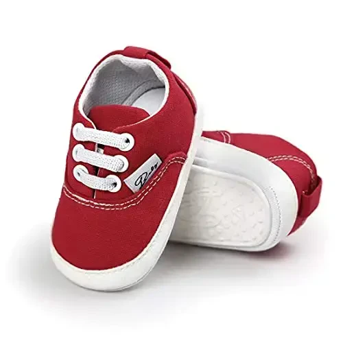 Morbido Infant Baby Boys Girls Canvas Sneaker Toddler Slip On Anti Skid Newborn First Walkers Candy Shoes for 0-18 Months - 4
