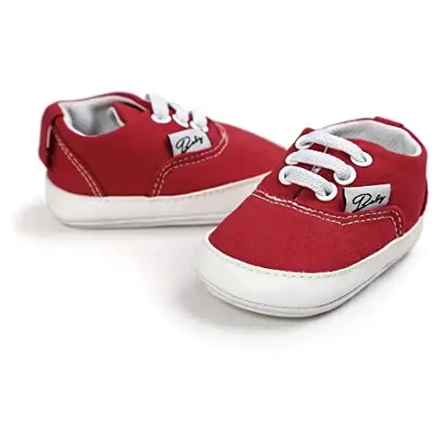 Morbido Infant Baby Boys Girls Canvas Sneaker Toddler Slip On Anti Skid Newborn First Walkers Candy Shoes for 0-18 Months - 5