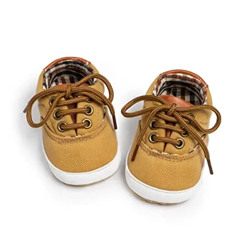 Infant Baby Boys Girls Canvas Sneaker Toddler Slip On Anti Skid Newborn First Walkers Candy Shoes for 0-18 Months - 1