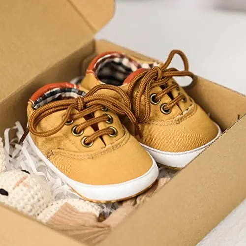 Infant Baby Boys Girls Canvas Sneaker Toddler Slip On Anti Skid Newborn First Walkers Candy Shoes for 0-18 Months - 4