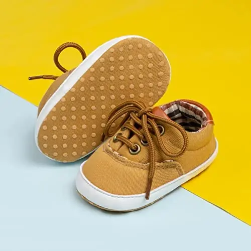 Infant Baby Boys Girls Canvas Sneaker Toddler Slip On Anti Skid Newborn First Walkers Candy Shoes for 0-18 Months - 5