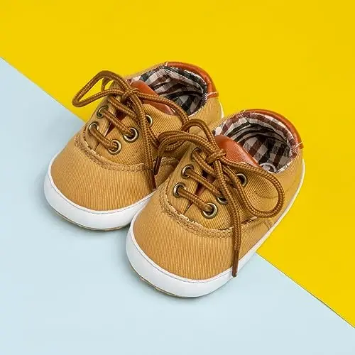 Infant Baby Boys Girls Canvas Sneaker Toddler Slip On Anti Skid Newborn First Walkers Candy Shoes for 0-18 Months - 6