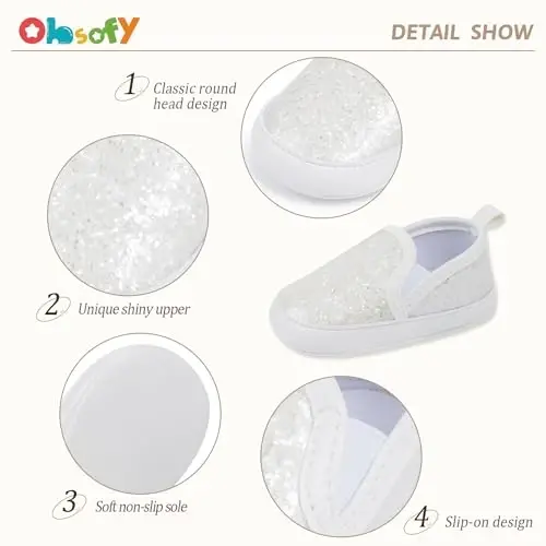 Infant Baby Boys Girls Canvas Sneaker Toddler Slip On Anti Skid Newborn First Walkers Candy Shoes for 0-18 Months - 3