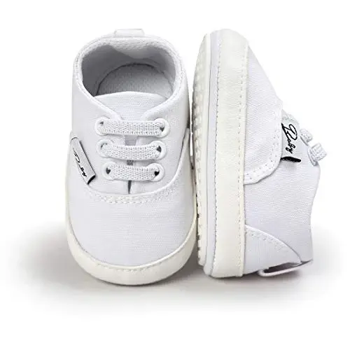 Infant Baby Boys Girls Canvas Sneaker Toddler Slip On Anti Skid Newborn First Walkers Candy Shoes for 0-18 Months - 1