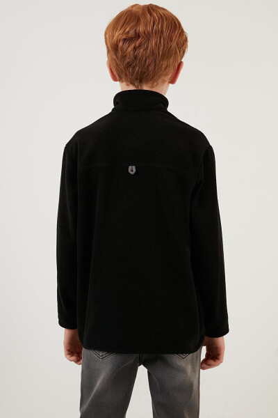 Siyah Yumuşak Dokulu Fermuarlı Dik Yaka Şardonlu Kışlık Polar 5905002-Siyah - 29