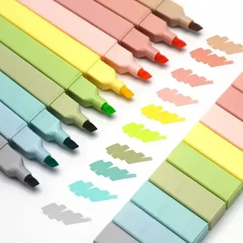 Vitoler Bible Highlighters with Soft Chisel Tip,10Pcs,Aesthetic No Bleed Dry Fast Easy to Hold, Bible Highlighters,Cute Highlighter for School Office Supplies - VITOLER (1)