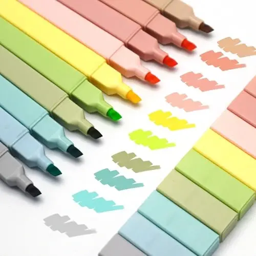 Vitoler Bible Highlighters with Soft Chisel Tip,10Pcs,Aesthetic No Bleed Dry Fast Easy to Hold, Bible Highlighters,Cute Highlighter for School Office Supplies - VITOLER (1)
