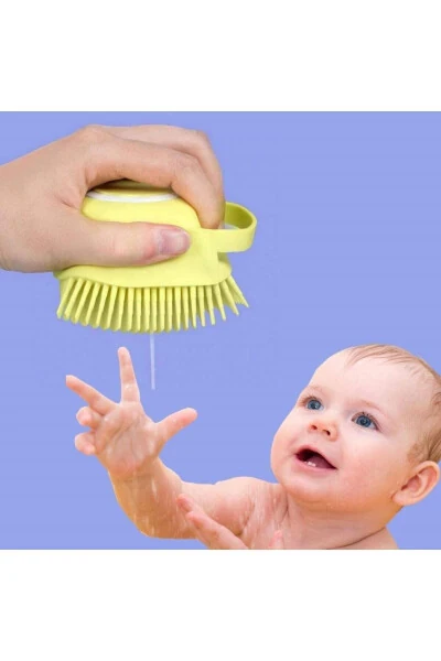 Yumuşak Silikon Malzemeli Esnek Jel Hazneli Masaj Fonk. Etkili Banyo Duş Kese Lifi Sarı - FONTENAY (1)